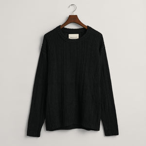 GANT Relaxed Linen Silk Crewneck In Black - CNTRBND
