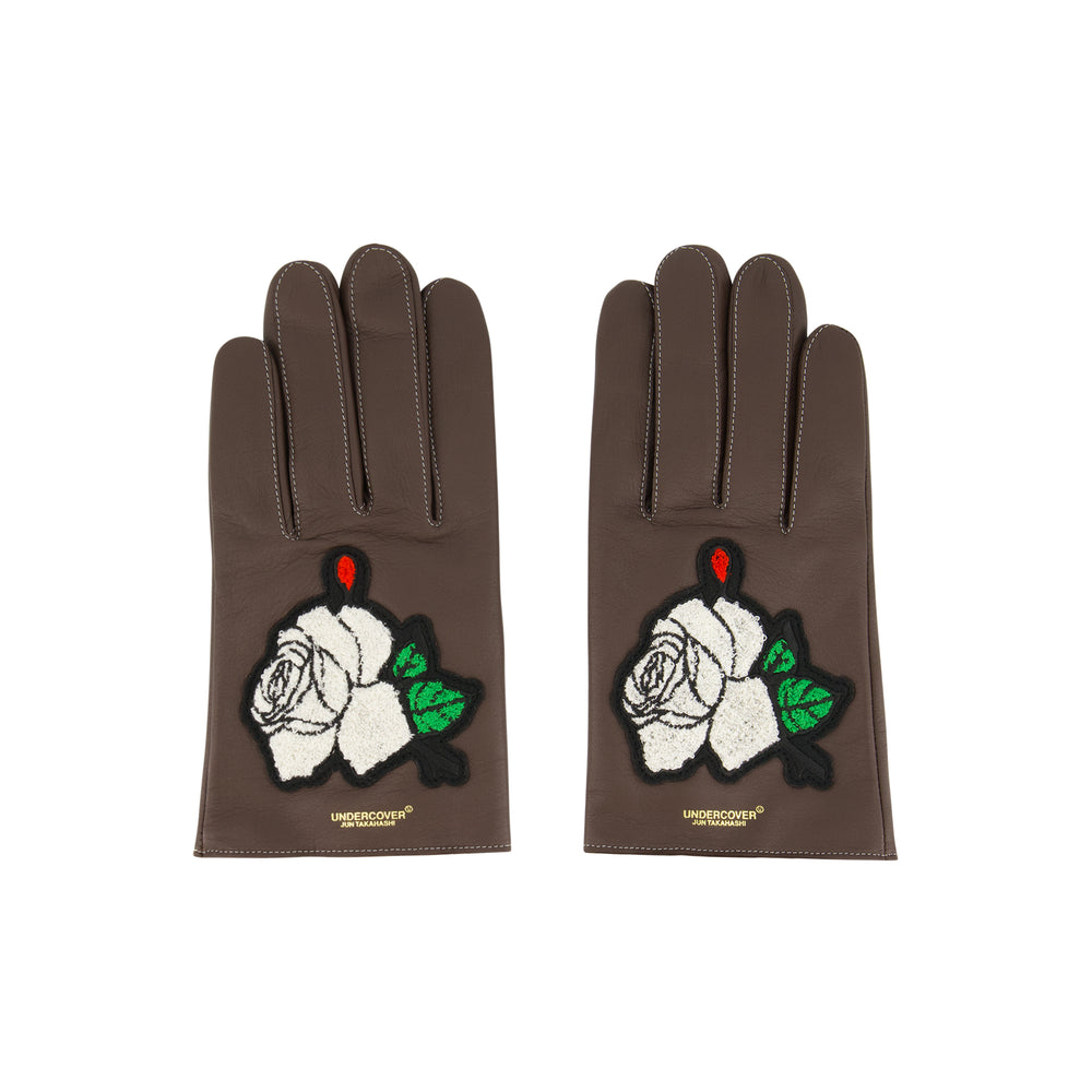 UNDERCOVER Embroidered Patch Gloves In Brown - CNTRBND
