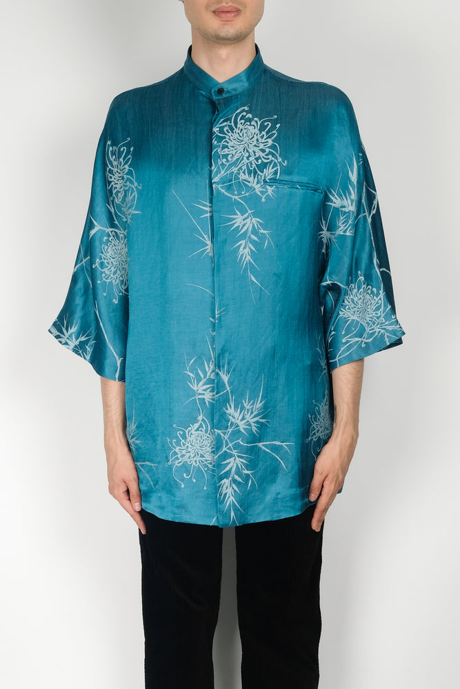 Haider Ackermann Kimono S/S Shirt In Dianthus Blue - CNTRBND
