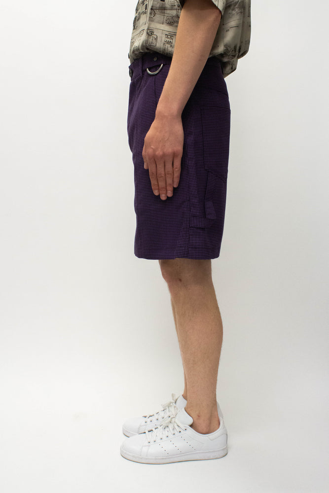 Necessity Sense Toni Cropped Worker Shorts In Violet - CNTRBND