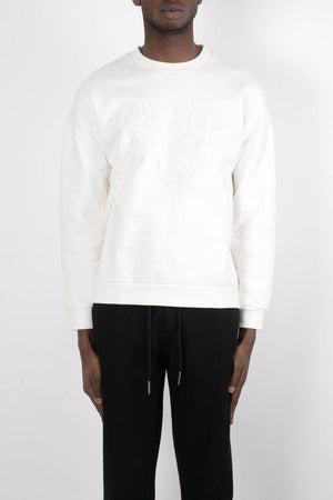 Rochambeau Elbow Patch Sweater In White - CNTRBND