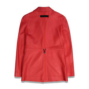 Alyx Womens Taped Leather Blazer In Red - CNTRBND