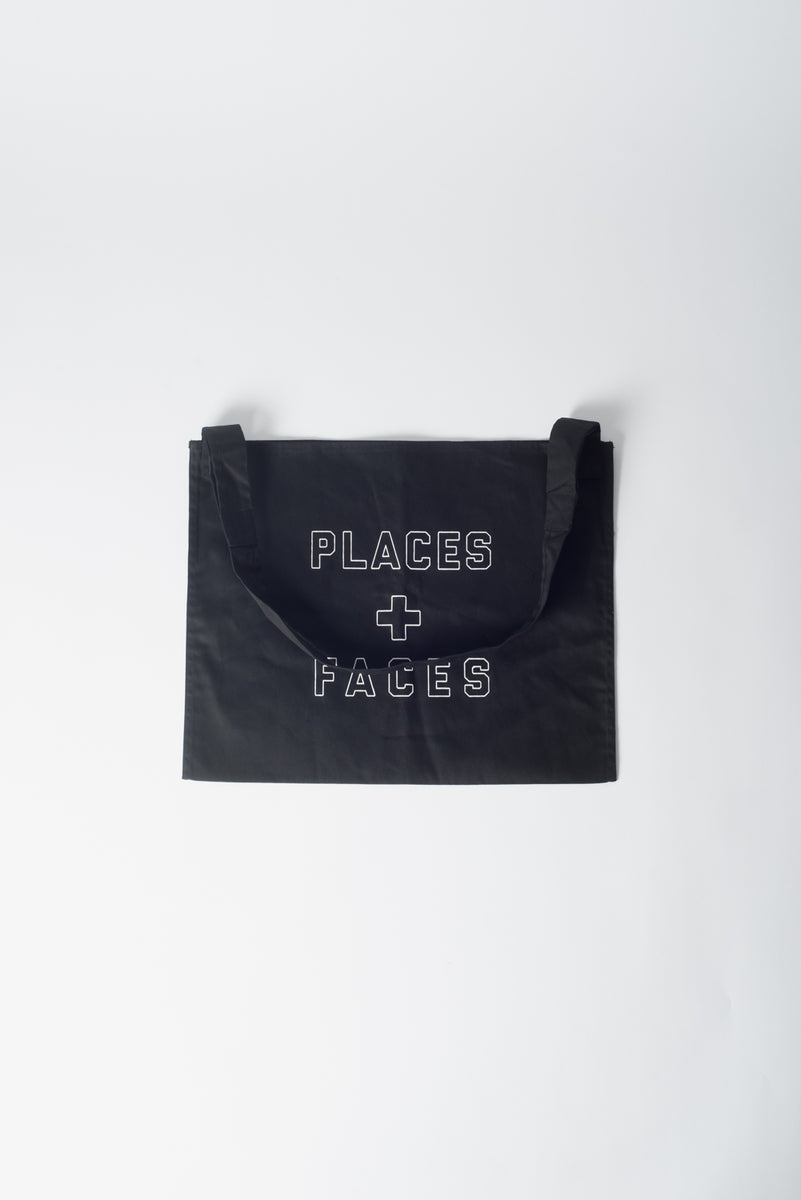 Places+Faces Outline Logo Tote Bag In Black
