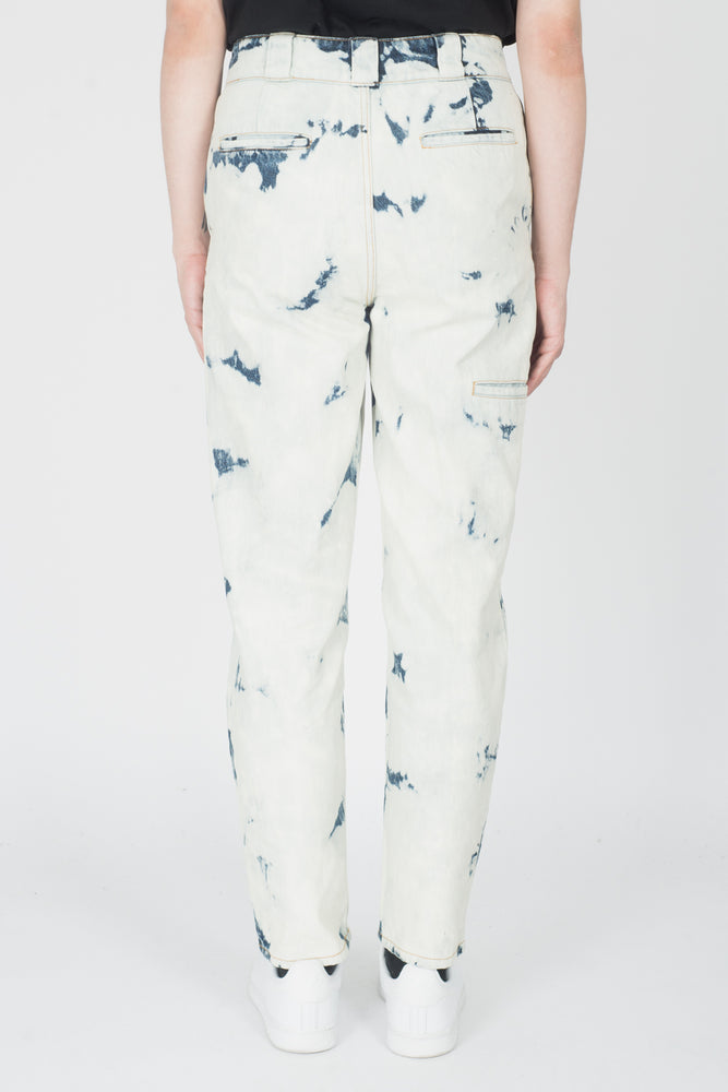 Alexander Wang Super Bleached Faded Denim Pants In Bleached Indigo - CNTRBND