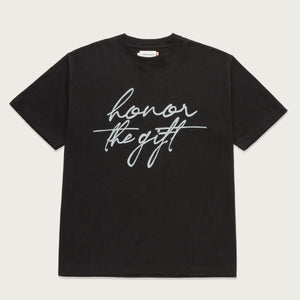 Honor The Gift HTG Script S/S Tee In Black - CNTRBND