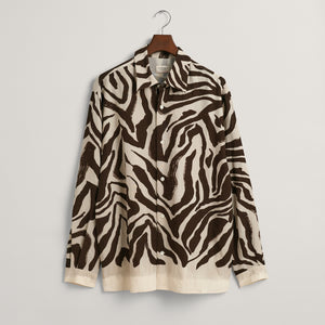 GANT Rel Zebra Silk Shirt In Brown - CNTRBND