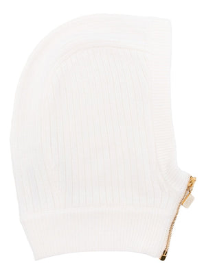 
                
                    Load image into Gallery viewer, Casablanca Ribbed Zip Balaclava In White - CNTRBND
                
            