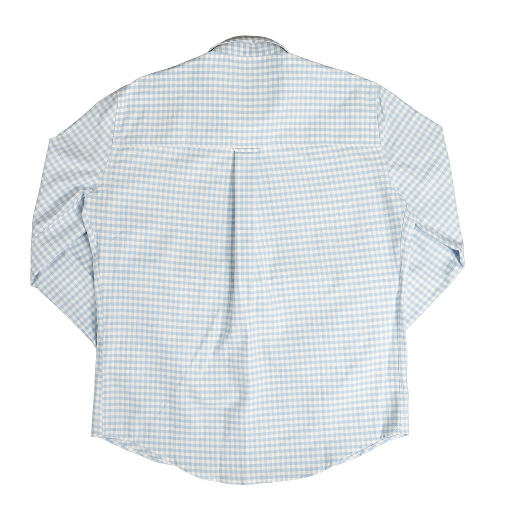 AMI De Coeur Check Shirt In Sky Blue/White - CNTRBND