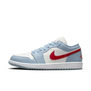 Wmns Air Jordan 1 Low In Dune Red-Blue Grey - CNTRBND
