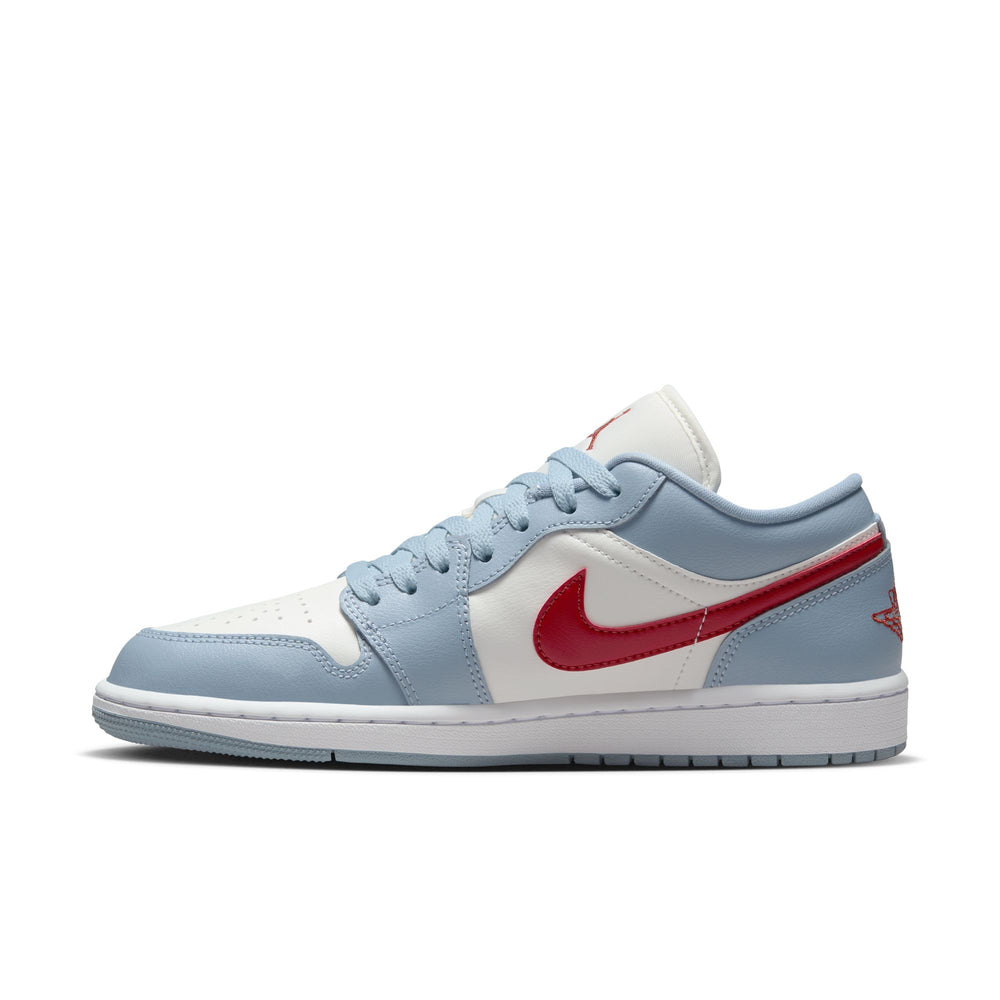 Wmns Air Jordan 1 Low In Dune Red-Blue Grey - CNTRBND