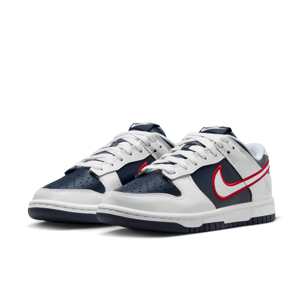 Wmns Nike Dunk Low Premium In White/Red-Obsidian-Wolf Grey - CNTRBND
