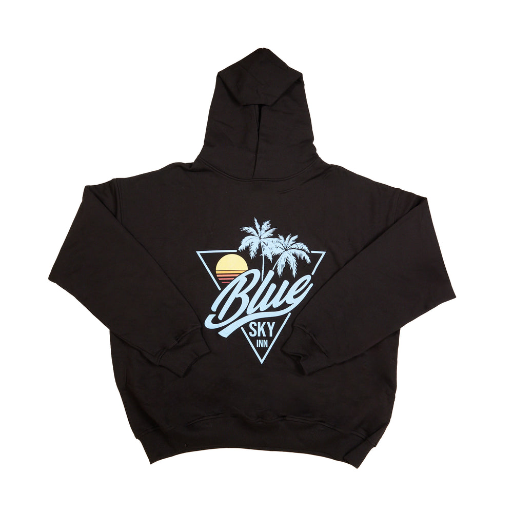 
                
                    Load image into Gallery viewer, Blue Sky Inn Sunset Logo Hoodie In Black - CNTRBND
                
            