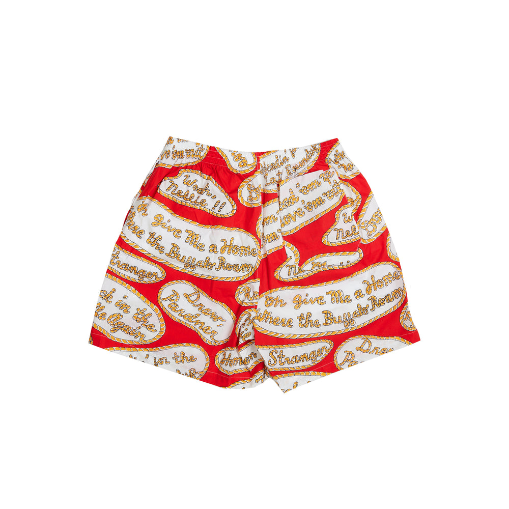 BODE Rodeo Slogans Shorts In Red - CNTRBND