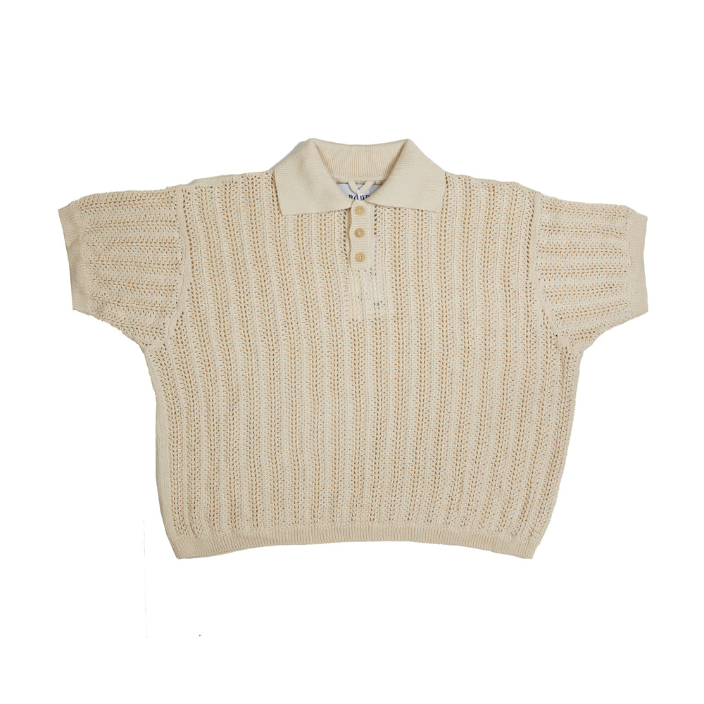 
                
                    Load image into Gallery viewer, BODE Pointelle Polo In Cream - CNTRBND
                
            