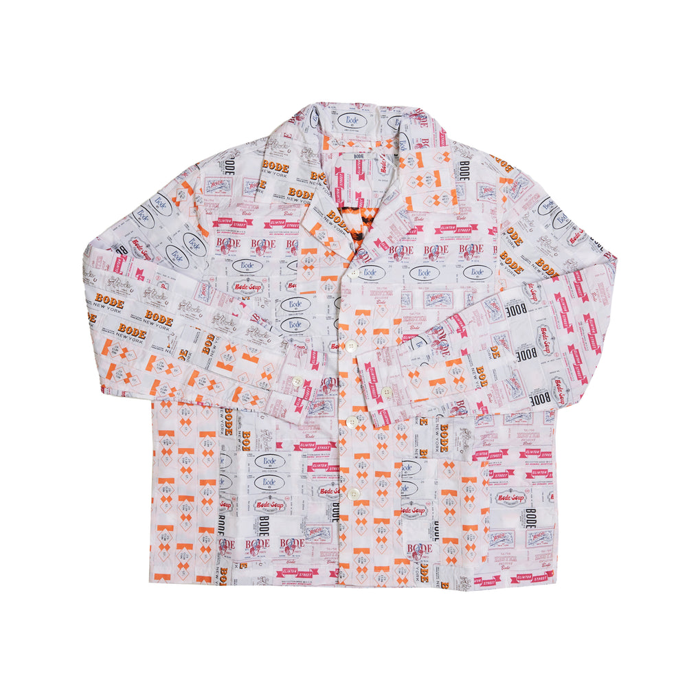 
                
                    Load image into Gallery viewer, BODE Clinton Street Label Overshirt In Multi - CNTRBND
                
            