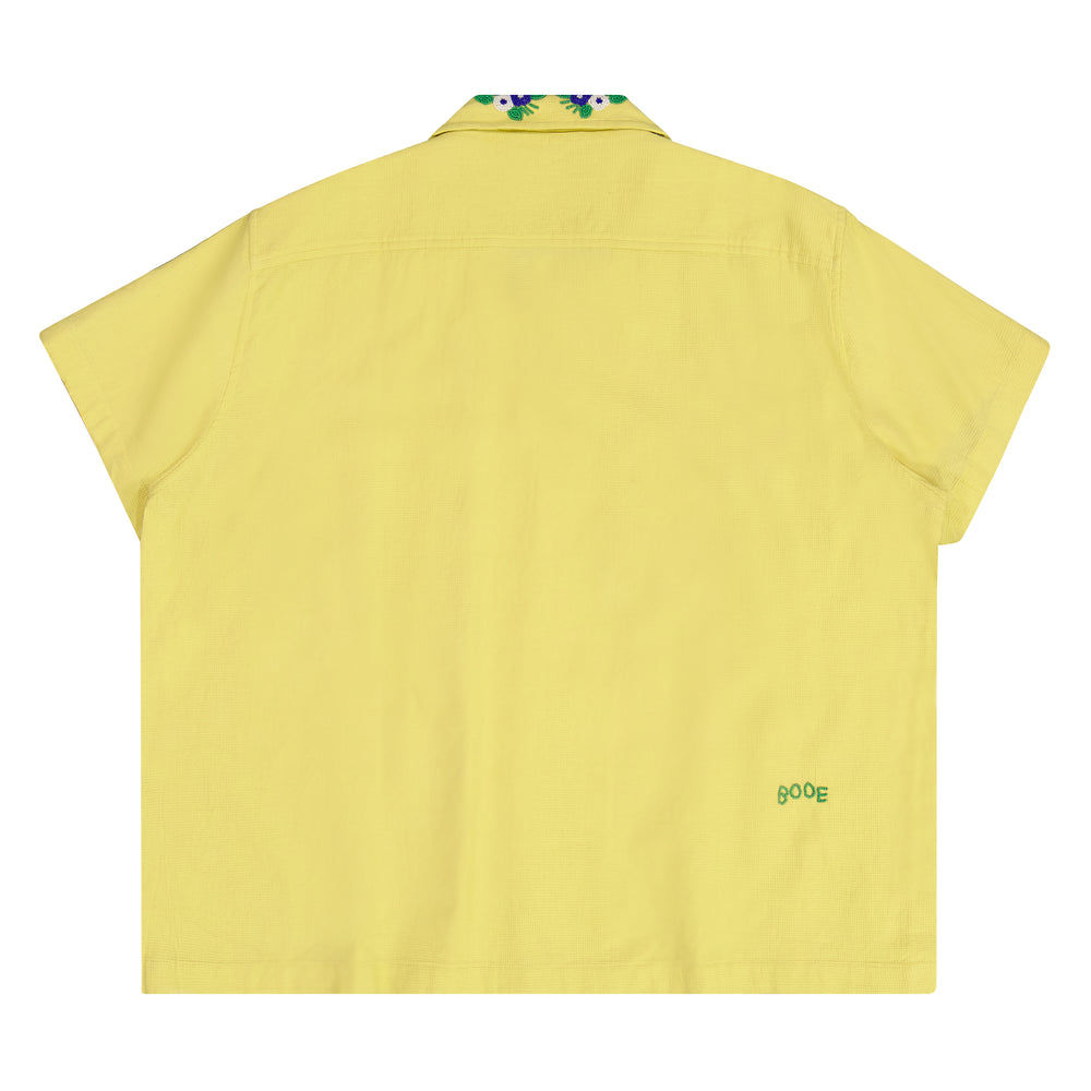 BODE Beaded Chicory S/S Shirt In Yellow - CNTRBND