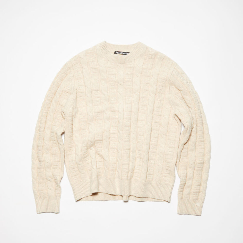 
                
                    Load image into Gallery viewer, Acne Studios Cable Wool Jumper In Oatmeal - CNTRBND
                
            