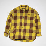 Acne Studios Check Padded Overshirt In Yellow/Brown - CNTRBND