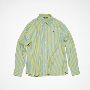 Acne Studios Stripe Shirt In Green - CNTRBND
