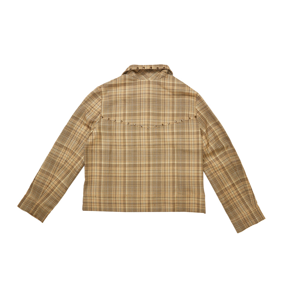 CMMN SWDN Kenny Check Blouson In Brown - CNTRBND