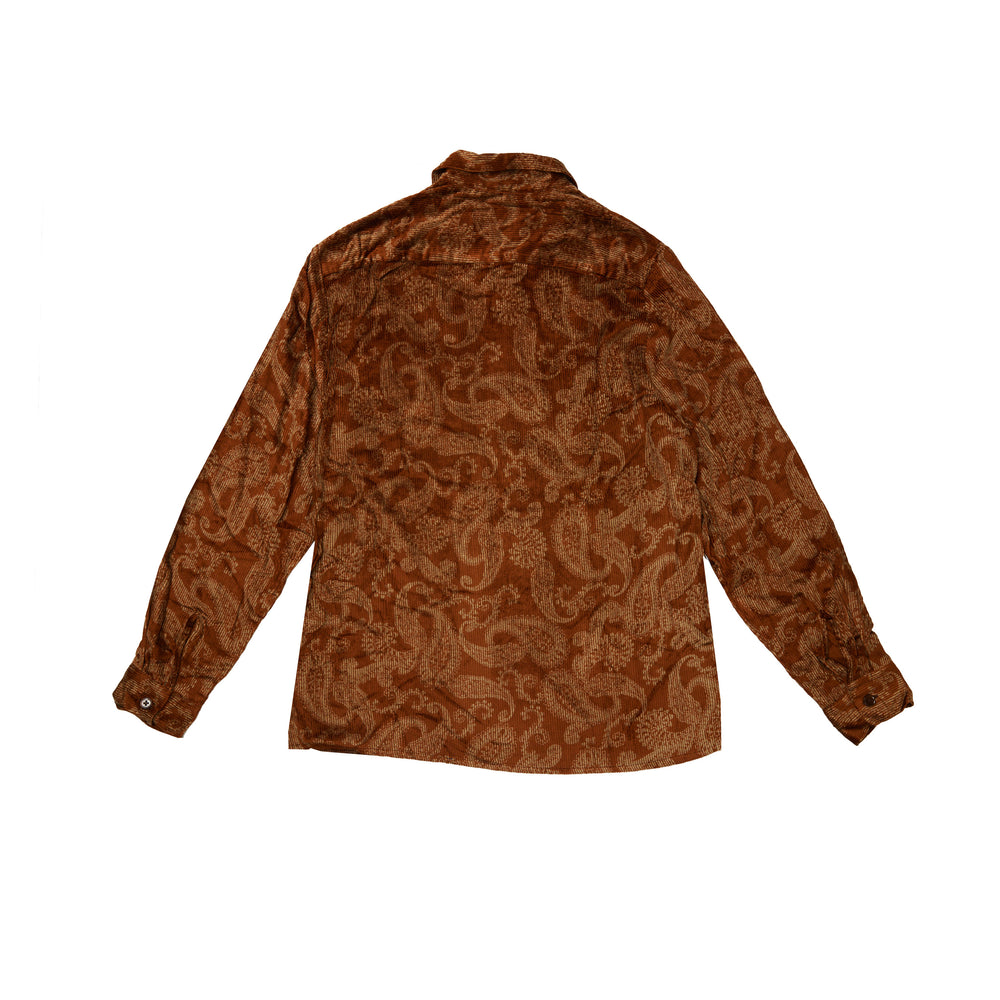 
                
                    Load image into Gallery viewer, CMMN SWDN Rani Paisley Corduroy Shirt In Brown - CNTRBND
                
            