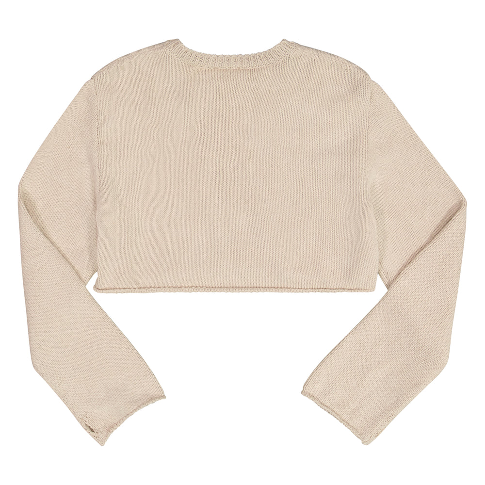 Courreges Cropped Knit Sweater In Oats - CNTRBND
