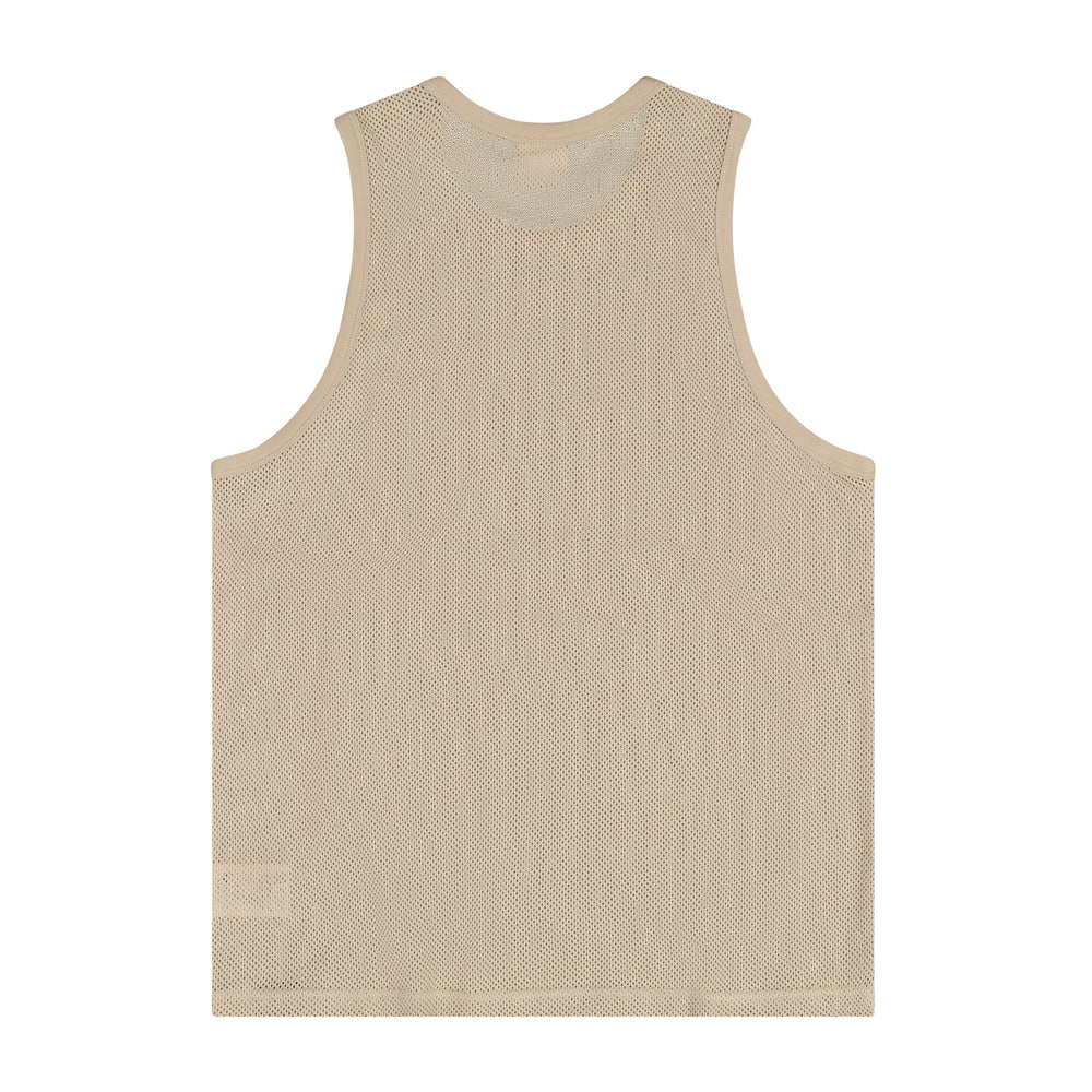 Courreges Mesh Sports Tank In Sand - CNTRBND