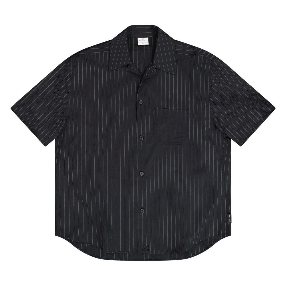 Courreges Pinstripes S/S Shirt In Black/White - CNTRBND