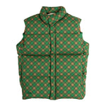 ERL Plaid Quilted Puffer Vest In Green - CNTRBND
