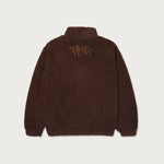 Honor The Gift Script Sherpa Pullover in Brown - CNTRBND