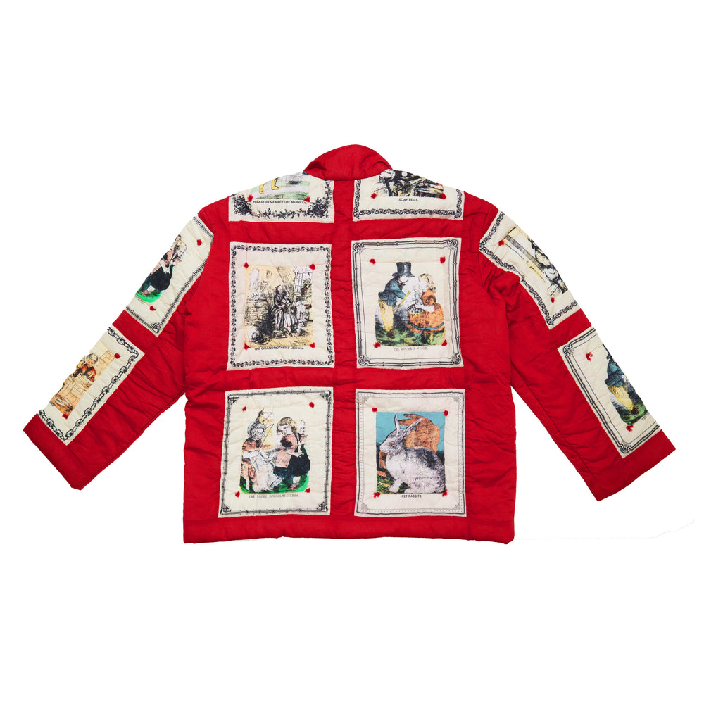 BODE Story Time Quilt Jacket In Red - CNTRBND