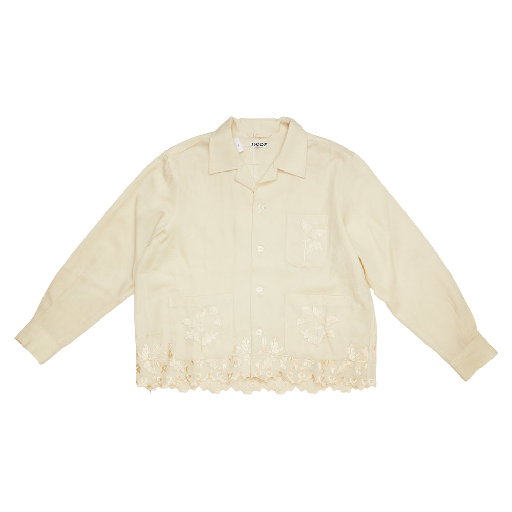 BODE Scalloped Acorn Shirt In Cream - CNTRBND