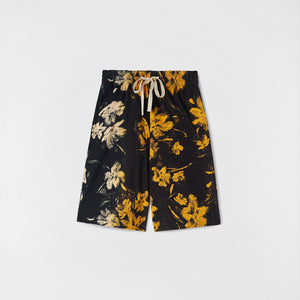 JIL SANDER Floral Print Shorts In Black - CNTRBND