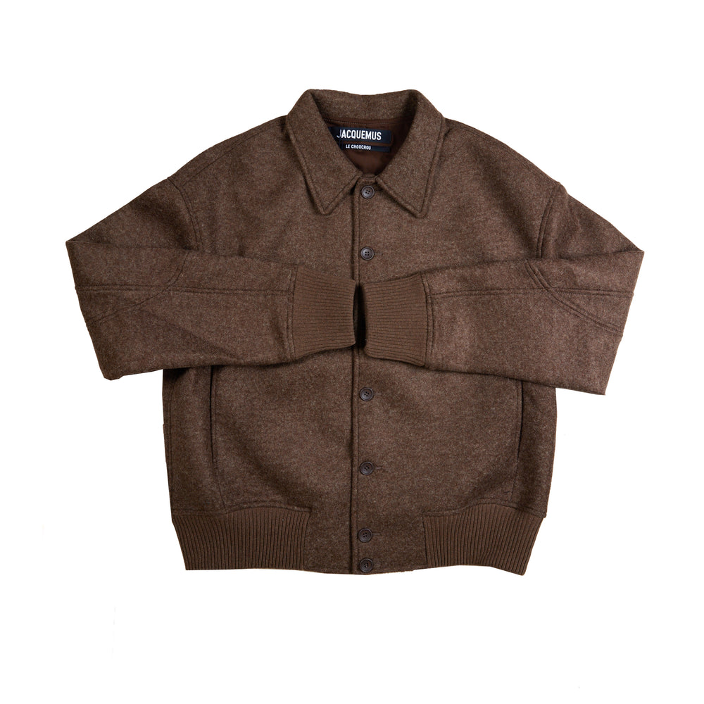 Jacquemus Le Bomber Feltro Jacket In Brown | CNTRBND