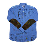 Junya Watanabe Jean-Michel Basquiat Stripe Shirt In Blue - CNTRBND