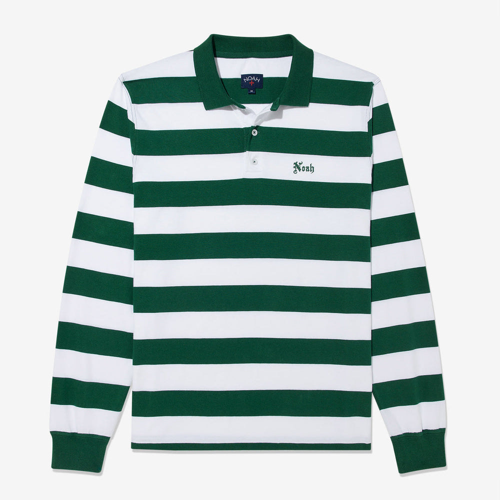 Noah Jersey L/S Polo In Green/White | CNTRBND