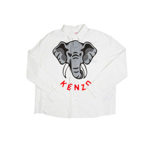 KENZO Elephant Tie Shirt In White - CNTRBND