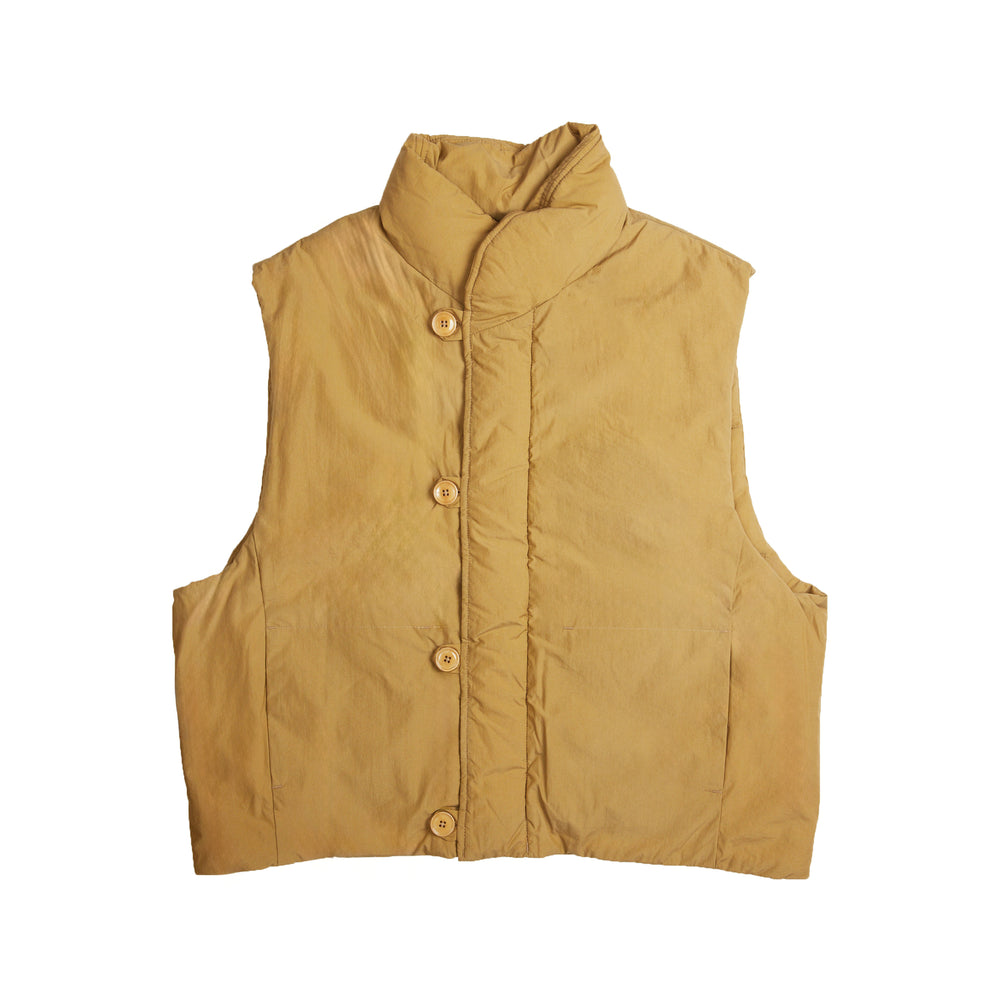 LEMAIRE Puffer Gilet In Ochre Khaki - CNTRBND