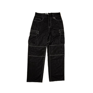
                
                    Load image into Gallery viewer, Marine Serre Moire Convertible Cargo Pants In Black - CNTRBND
                
            