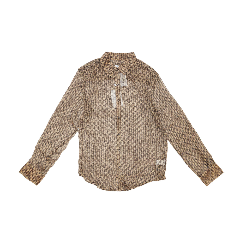 
                
                    Load image into Gallery viewer, Marine Serre Moon Diamant Crepon Shirt In Beige - CNTRBND
                
            