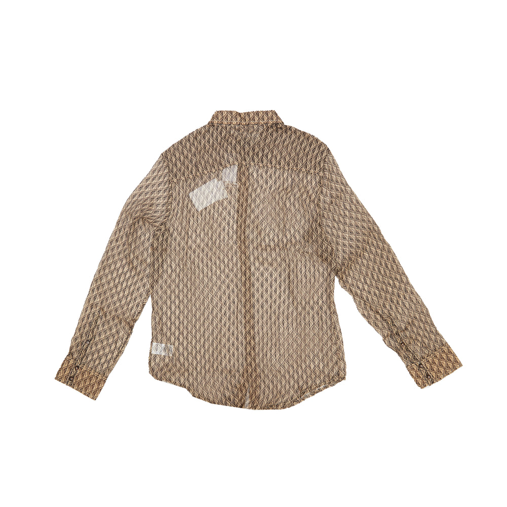 
                
                    Load image into Gallery viewer, Marine Serre Moon Diamant Crepon Shirt In Beige - CNTRBND
                
            