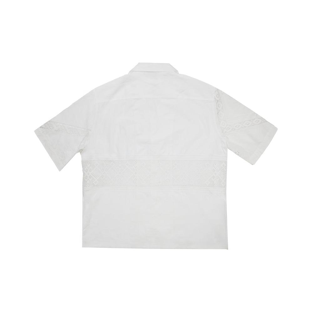 
                
                    Load image into Gallery viewer, Marine Serre Regenerated Linen Shirt In White - CNTRBND
                
            