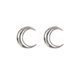 
                
                    Load image into Gallery viewer, Marine Serre Tin Moon Stud Earrings In Silver - CNTRBND
                
            