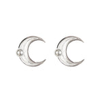 Marine Serre Tin Moon Stud Earrings In Silver - CNTRBND
