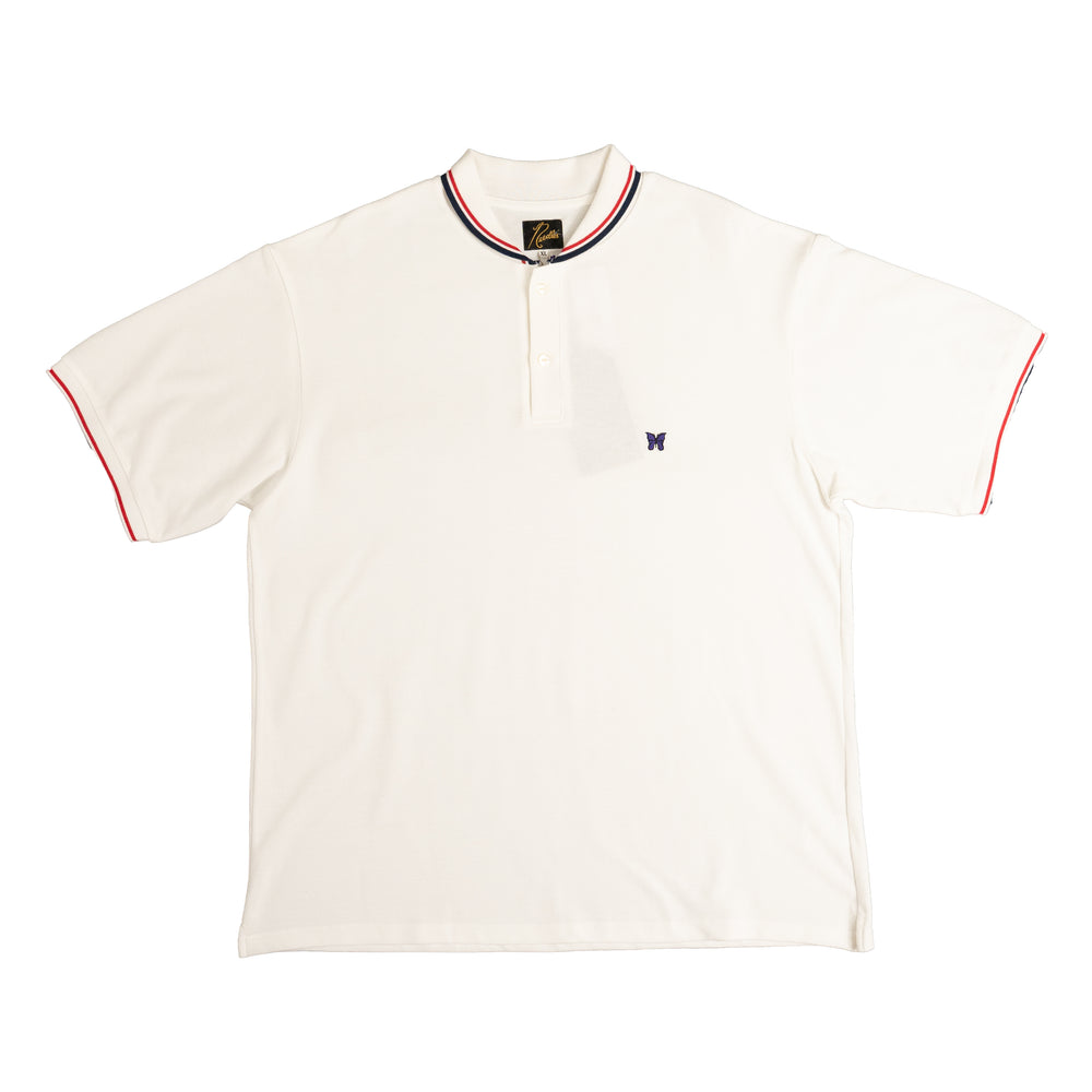 NEEDLES Shawl Collar S/S Polo In White - CNTRBND