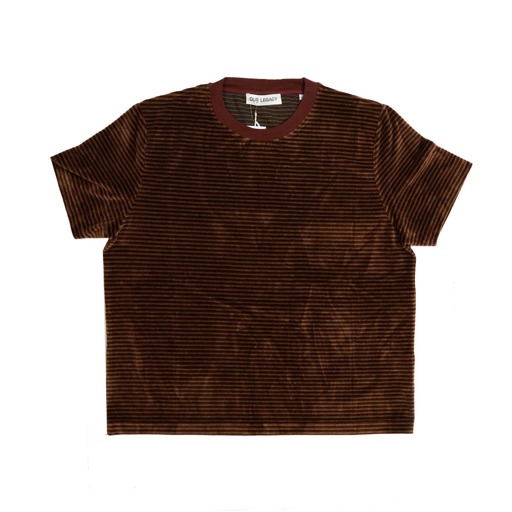 Our Legacy Hover Velour T-Shirt In Stripe - CNTRBND