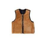 Our Legacy Reversible Shearling Vest In Black/Brown - CNTRBND