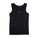 Raf Simons Leather Patch Tank Top In Black - CNTRBND