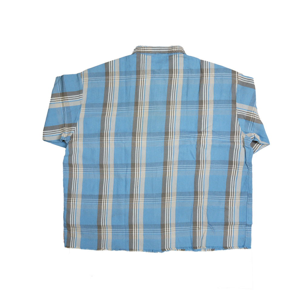 
                
                    Load image into Gallery viewer, Saint Michael Flannel Shirt In Blue - CNTRBND
                
            