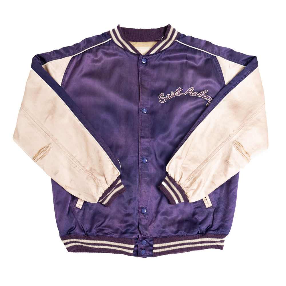 Saint Michael x Shermer Academy Stadium Jacket In Purple - CNTRBND